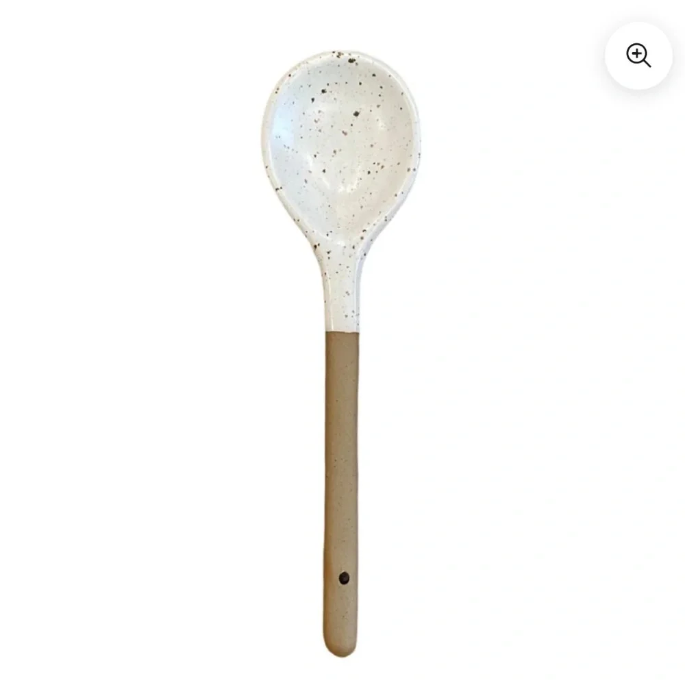 Ceramic Speckled White Spoon Set